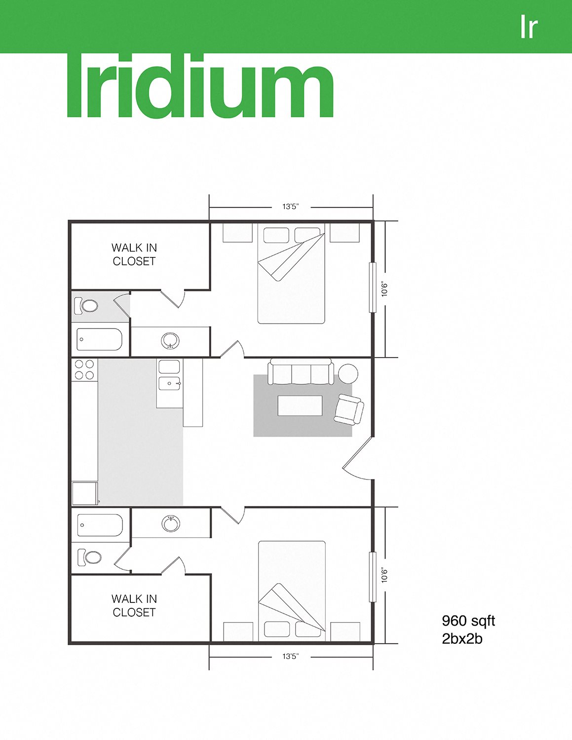 2 Bedrooms 2 Bathroom C Floor Plan 2 Bedrooms 2 Bathroom C Floor Plan at The Element Austin, Texas